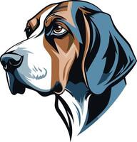 Portrait of a Basset Hound with a Serious Expression vector