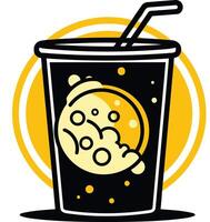 A Glass of Refreshing Lemonade with a Straw vector