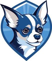 Blue and White Chihuahua with a Heart Shaped Background vector