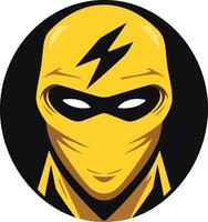 Masked Superhero with a Lightning Bolt vector