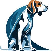 Beagle Dog Sitting in a Stylish Pose vector