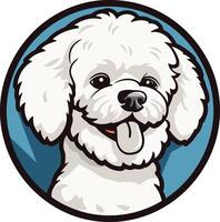 Smiling Bichon Frise Portrait vector
