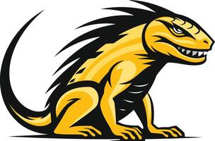 Spiky Yellow Lizard Mascot vector