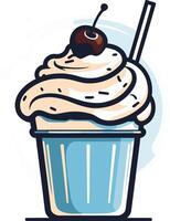 Whipped Cream Milkshake with a Cherry on Top vector
