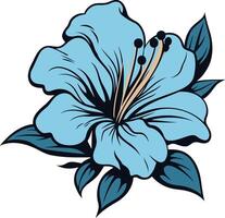 Blue Hibiscus Flower Illustration vector