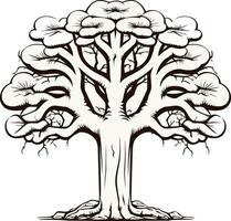 Stylized Tree with Complex Branches vector