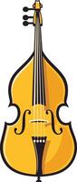 A simple, cartoon style illustration of a double bass, perfect for music related projects, websites, or educational materials vector