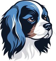 A charming and expressive portrait of a cavalier king charles spaniel, perfect for pet related branding, websites, and social media vector