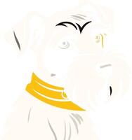 A simple and charming silhouette of a miniature schnauzer, perfect for pet businesses, dog related products, or any brand looking for a friendly and playful mascot vector