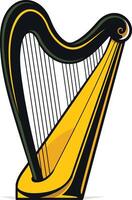 A vibrant illustration of a harp, perfect for music related projects, websites, and social media vector