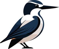 A stylized illustration of a kingfisher bird, perfect for branding, logo design, and nature inspired projects vector