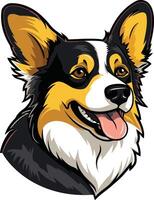 A cute and friendly cartoon illustration of a pembroke welsh corgi, perfect for pet related designs, social media posts, and more vector