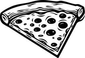 A delicious slice of pizza in a vintage, hand drawn style vector