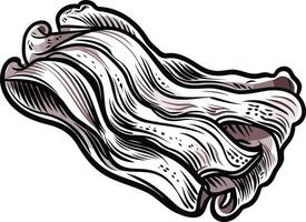 Engraved Illustration of a Single Strip of Bacon vector