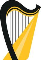 A simple, modern illustration of a harp, perfect for logos, branding, or music related designs vector