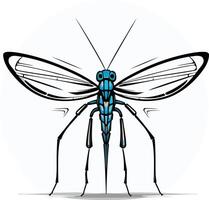 A stylized, blue and black insect with long legs and large wings, perfect for nature inspired designs, logos, and branding vector