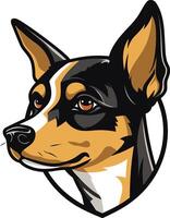 A charming cartoon illustration of a rat terrier dog, perfect for pet related branding, designs, or social media vector
