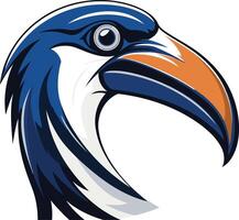A bold and powerful illustration of a toucan's head, perfect for branding, logos, and designs that need a touch of tropical flair vector