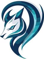 A powerful and dynamic logo featuring a stylized fox head with flowing lines and a vibrant color scheme vector