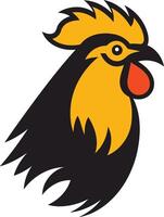 Bold and stylized rooster head logo, perfect for branding a business or organization related to agriculture, farming, or food vector