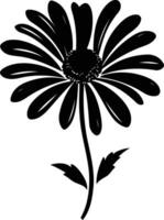Elegant black and white silhouette of a daisy, perfect for adding a touch of nature to your designs vector