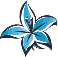 A stylized blue lily flower, perfect for branding, logos, and design projects vector