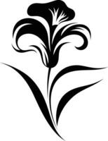 A simple yet elegant black and white silhouette of a stylized flower, perfect for adding a touch of nature to your design projects vector