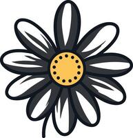 A simple and charming daisy flower in a vintage style, perfect for adding a touch of natural beauty to your designs vector