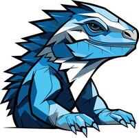A cool, stylized blue iguana mascot design perfect for a gaming team, app, or tech brand vector