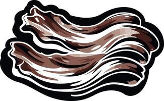 A stylized illustration of three crispy bacon strips vector