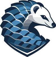 A bold and dynamic logo featuring a stylized pangolin, perfect for a brand seeking a unique and memorable mascot vector