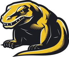 A fierce and powerful komodo dragon mascot, perfect for sports teams, gaming logos, and branding projects seeking a bold and intimidating image vector