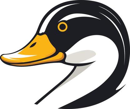 A bold and striking illustration of a duck's head, perfect for logos, branding, or any design project needing a touch of nature and charm vector