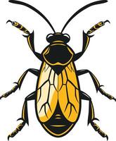 A stylized illustration of a yellow and black beetle, perfect for logos, branding, and designs that evoke nature, strength, and resilience vector