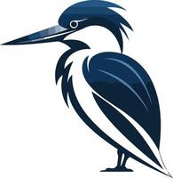 Bold and stylized illustration of a kingfisher, perfect for logo design, branding, or wildlife-themed projects vector