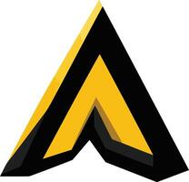 A bold and dynamic logo featuring a stylized letter 'a' in a striking yellow and black color scheme vector