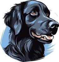 A charming black dog with a friendly expression, perfect for pet-related designs, branding, or social media vector