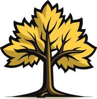 A simple, stylized illustration of a golden tree with a thick trunk and a strong presence vector