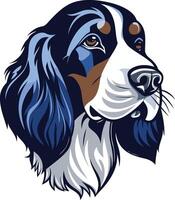 A charming and stylized illustration of a springer spaniel, perfect for pet-related branding, websites, and social media vector