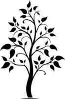 A simple yet elegant silhouette of a tree, perfect for adding a touch of nature to designs vector