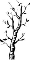 Simple yet elegant silhouette of a tree with delicate branches and leaves, perfect for adding a natural touch to your design vector