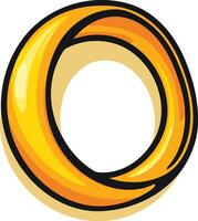 A cartoon style golden ring, perfect for adding a playful touch to your designs vector