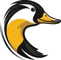 A playful and dynamic duck head logo, perfect for businesses or organizations seeking a friendly and approachable brand image vector