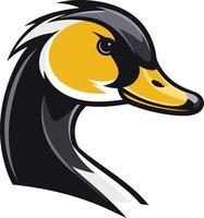 A bold and graphic illustration of a goose's head, perfect for logos, branding, or mascot designs vector