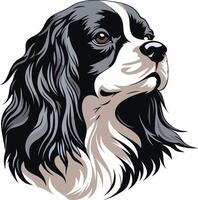 A charming portrait of a cavalier king charles spaniel, perfect for pet-related projects, websites, and social media vector