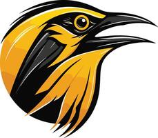A bold and striking logo featuring a stylized bird's head with sharp features, perfect for a company seeking a powerful and memorable brand identity vector