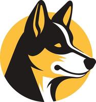 A bold and striking logo featuring a dog's head, perfect for businesses looking for a loyal and friendly brand image vector