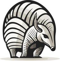 A stylized, minimalist armadillo illustration, perfect for use in logos, branding, and design projects vector