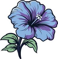A vibrant blue hibiscus flower, perfect for tropical designs, summer themes, and floral illustrations vector