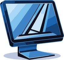 A simple and modern illustration of a computer monitor, perfect for website banners, presentations, or tech-related projects vector